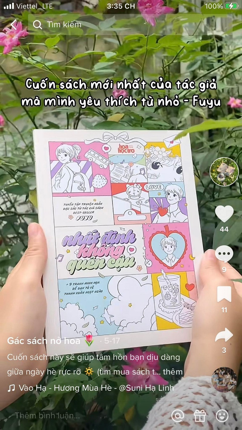 Nhất Định Không Quên Cậu trên kênh TikTok Gác sách nở hoa. Nhất Định Không Quên Cậu trên kênh TikTok Gác sách nở hoa.