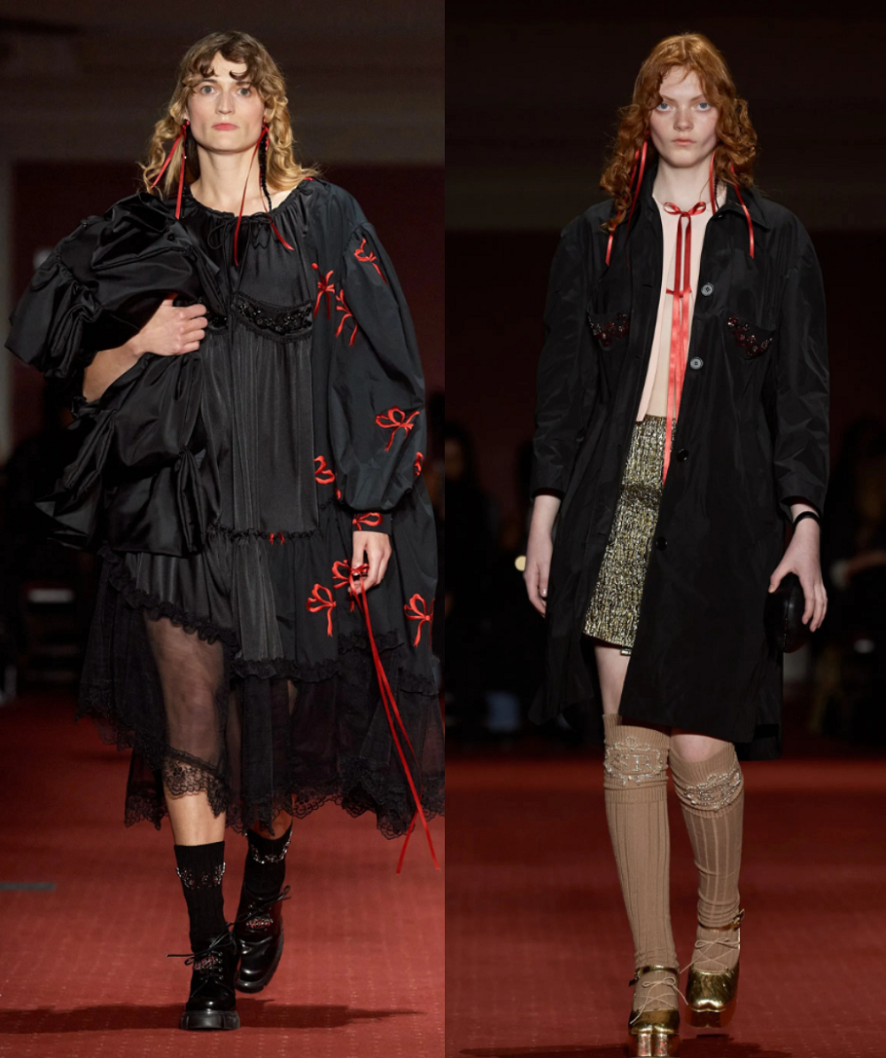 Kiểu “make-up” đầy sáng tạo và độc đáo trong show diễn Thu Đông 2023 của NTK Simone Rocha.