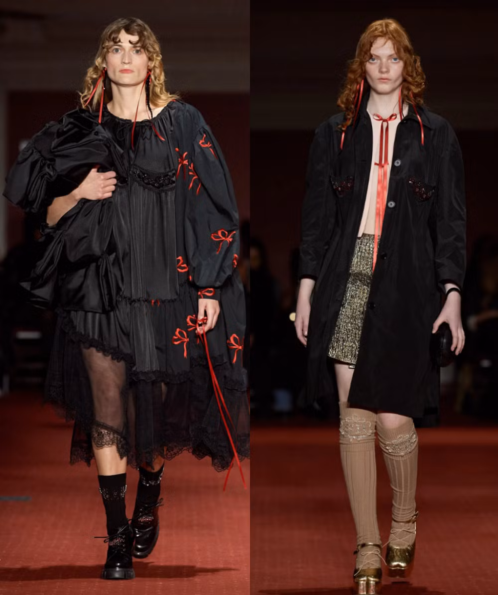 Kiểu “make-up” đầy sáng tạo và độc đáo trong show diễn Thu Đông 2023 của NTK Simone Rocha.