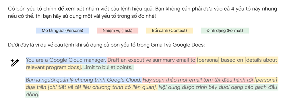 Công thức sử dụng Gemini.