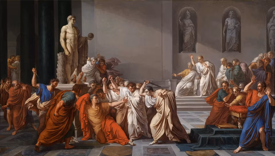 Bức tranh Cái chết của Julius Caesar, họa sĩ Vincenzo Camuccini.