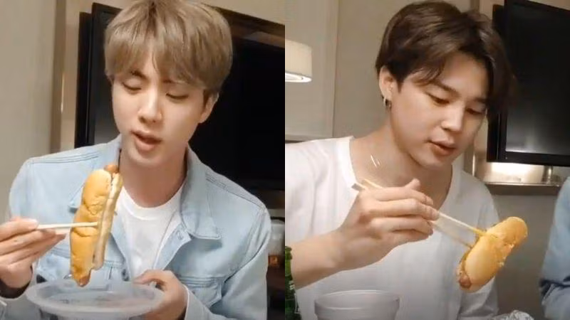 Jin "Ăn theo anh nè!" - Jimin "Ok!"