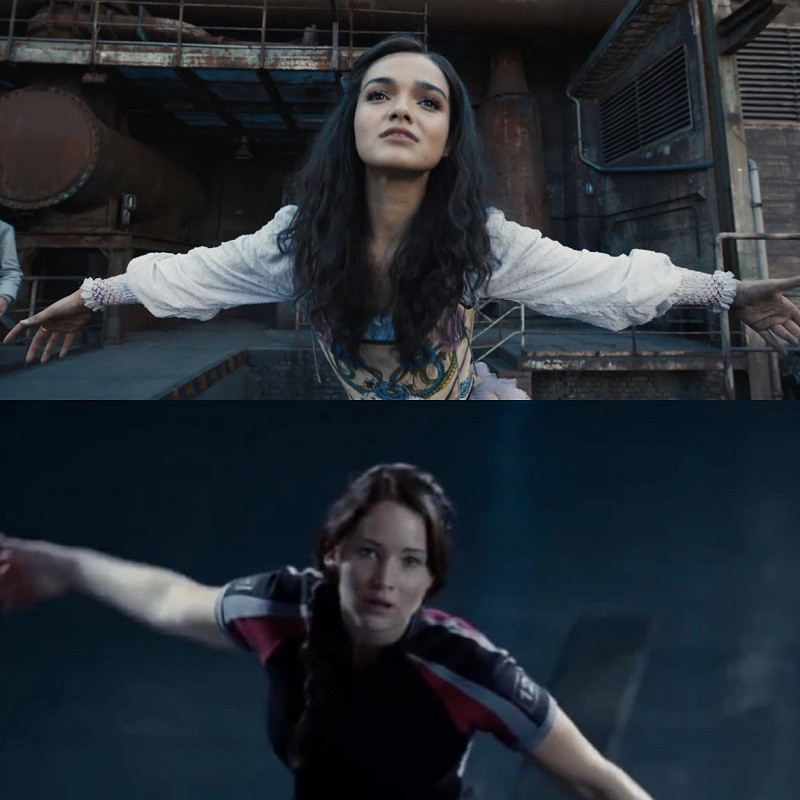 Một vài phân cảnh Lucy gợi nhớ đến Katniss, nhưng cả hai rất khác biệt.