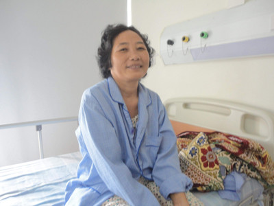 Bệnh nhân Lại Thị Hạnh điều trị tại Viện Huyết học & Truyền máu T.Ư Ảnh: K.N 