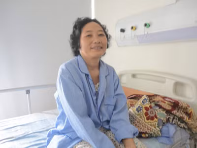 Bệnh nhân Lại Thị Hạnh điều trị tại Viện Huyết học & Truyền máu T.Ư Ảnh: K.N 