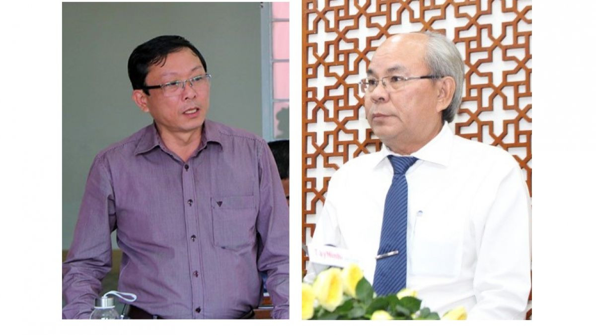 Ban Bí thư quyết định thi hành kỷ luật khai trừ ra khỏi Đảng các ông Huỳnh Văn Tâm (trái), Hoa Công Hậu. Ảnh: VOV