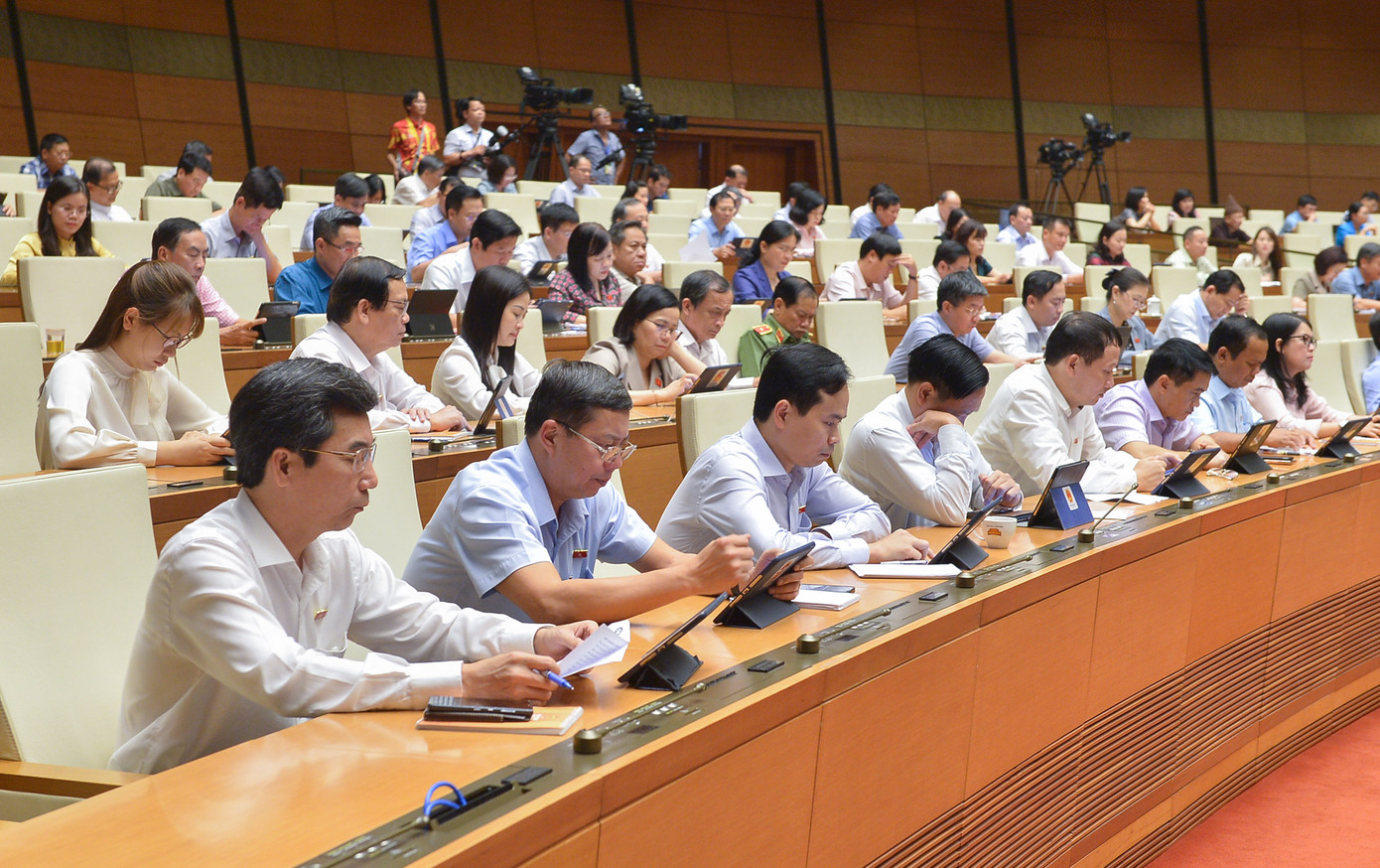 Các đại biểu tham dự phiên họp ngày 2/6. (Ảnh: QH)