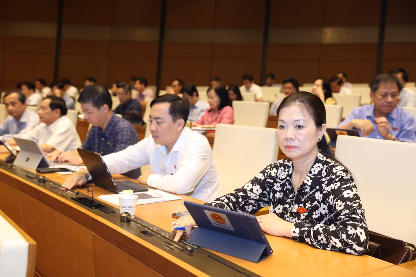 Các đại biểu Quốc hội biểu quyết thông qua dự án luật, ngày 22/6. Ảnh Như Ý