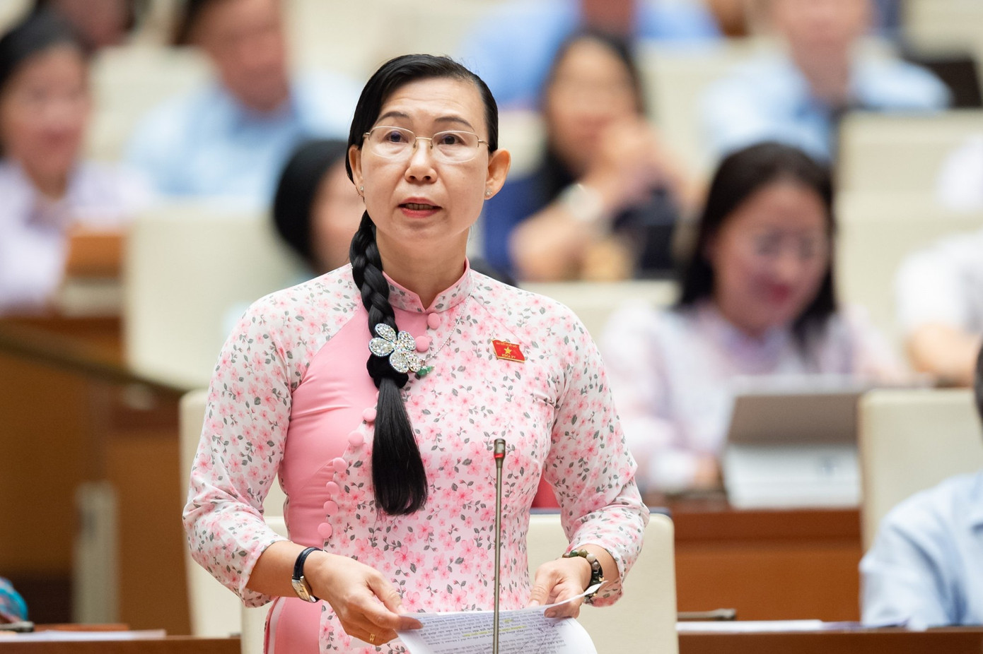 Đại biểu Phan Thị Mỹ Dung (Đoàn Long An). Ảnh: Như Ý.