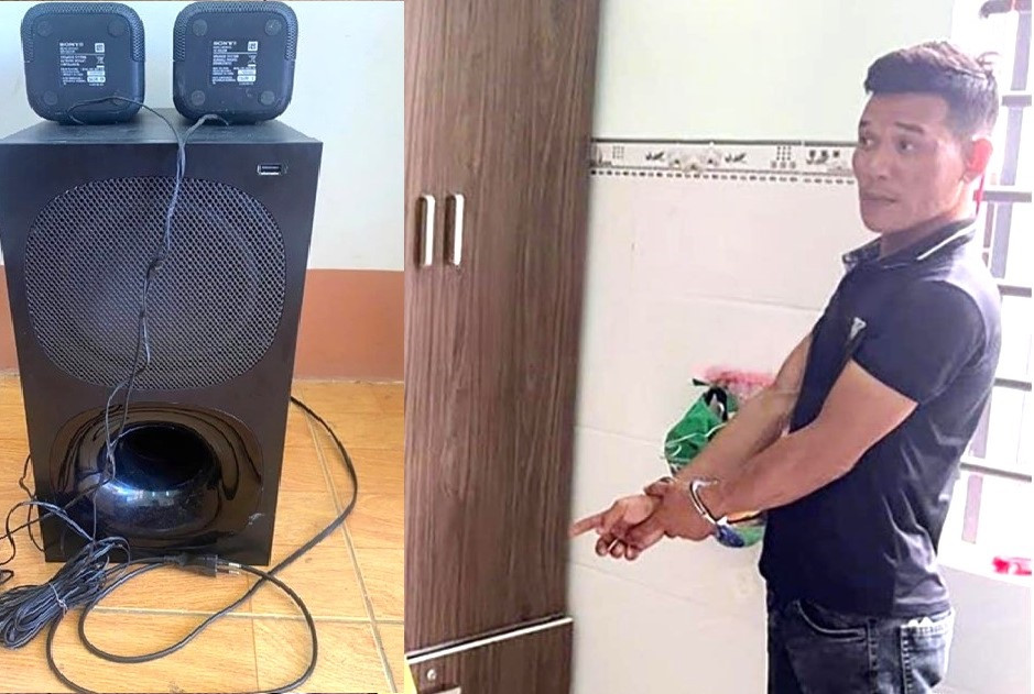 Đối tượng Phùng Ngọc Anh chỉ nơi thực hiện hành vi trộm cắp tài sản Đối tượng Phùng Ngọc Anh chỉ nơi thực hiện hành vi trộm cắp tài sản