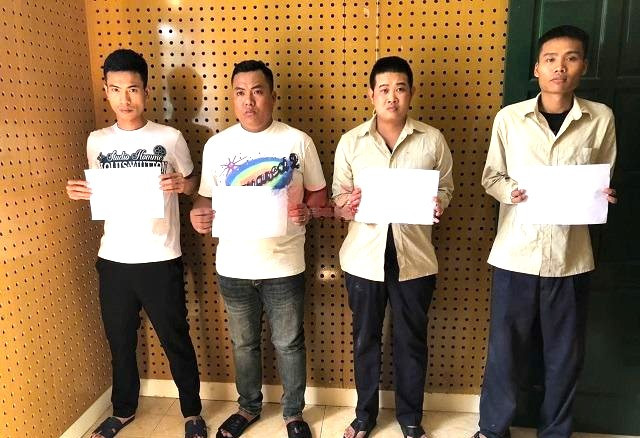 Nhóm đối tượng bị bắt giữ Ảnh: Công an tỉnh Bình Dương Nhóm đối tượng bị bắt giữ Ảnh: Công an tỉnh Bình Dương