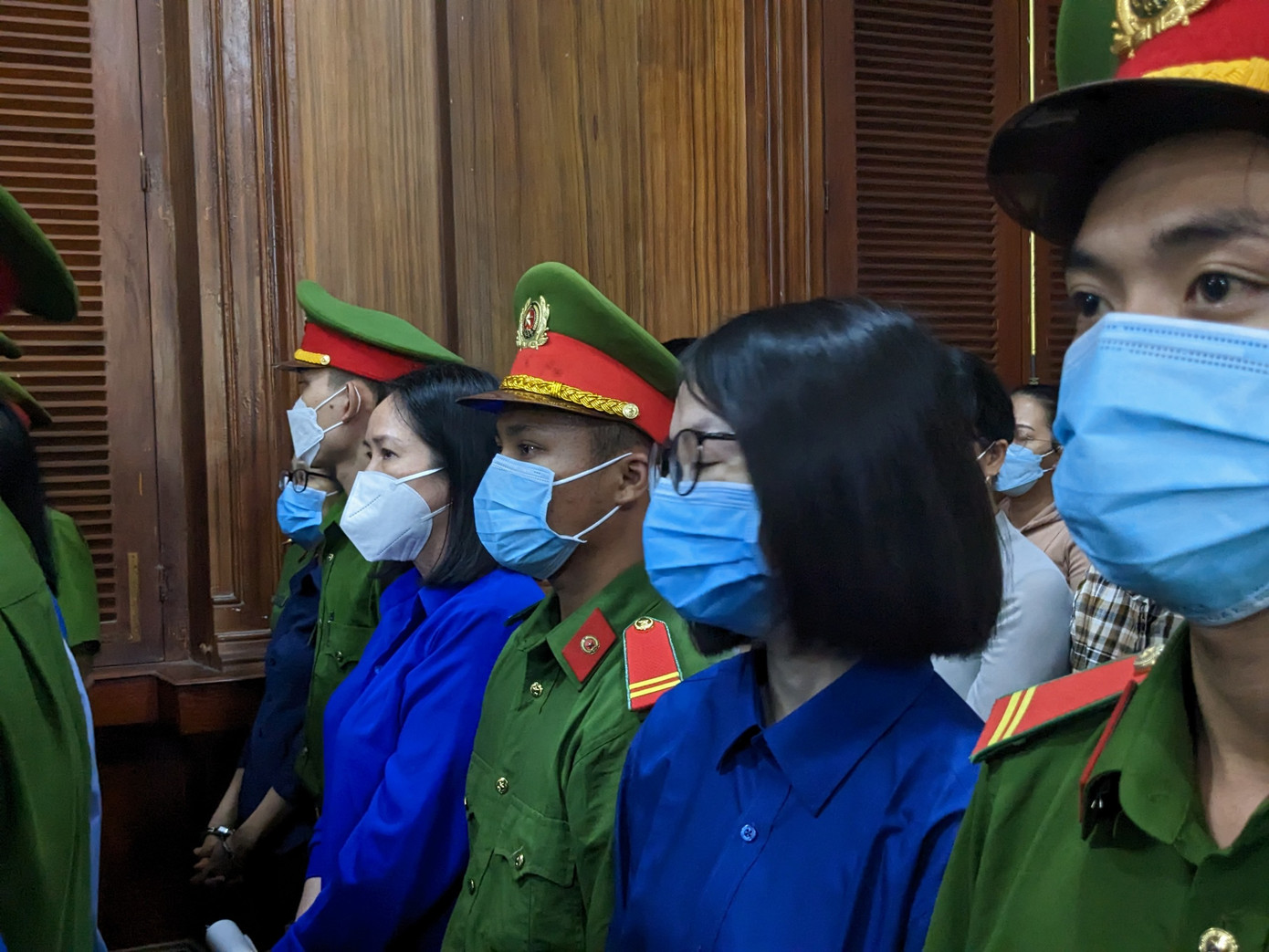 Các bị cáo tại phiên tòa. Các bị cáo tại phiên tòa.