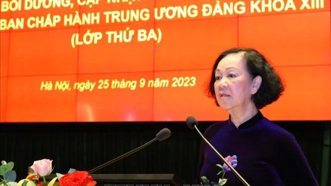 Bà Trương Thị Mai phát biểu chỉ đạo. Ảnh: TTXVN. Bà Trương Thị Mai phát biểu chỉ đạo. Ảnh: TTXVN.