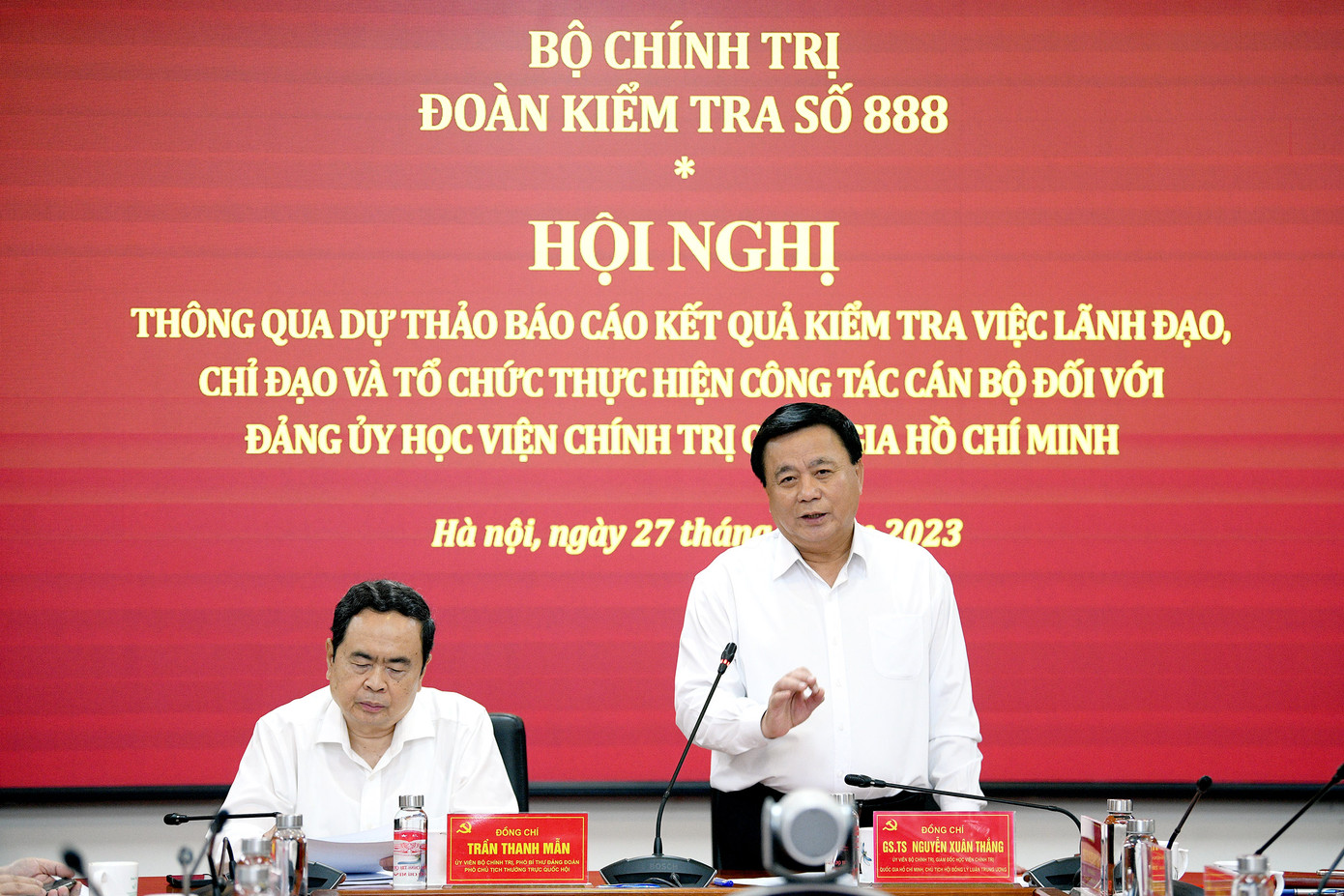 Ông Nguyễn Xuân Thắng - Bí thư Đảng ủy, Giám đốc Học viện Chính trị Quốc gia Hồ Chí Minh. Ông Nguyễn Xuân Thắng - Bí thư Đảng ủy, Giám đốc Học viện Chính trị Quốc gia Hồ Chí Minh.