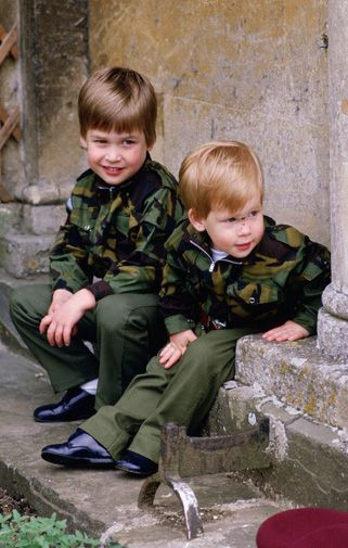 2 anh em William và Harry năm 1986