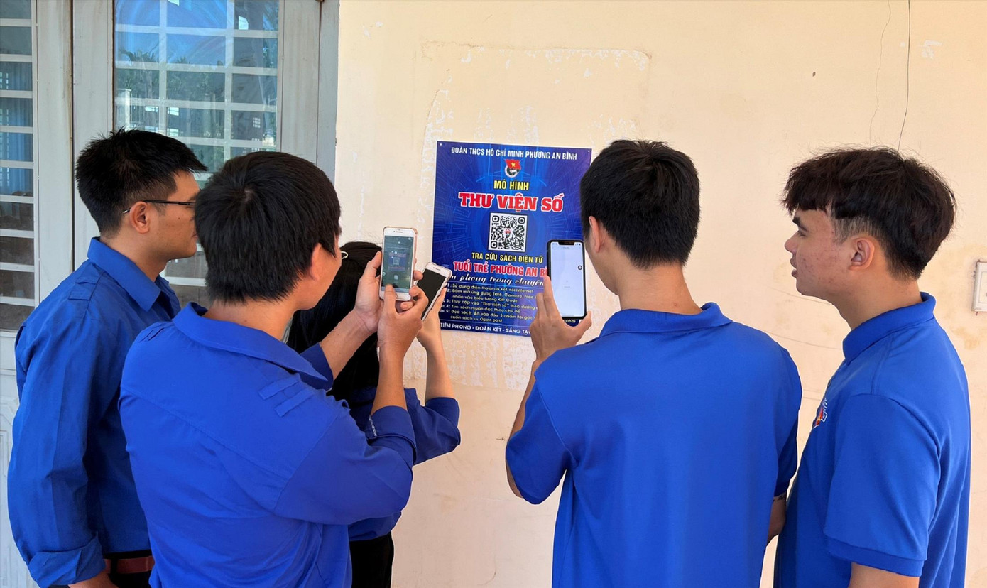 Mô hình “Thư viện số” của Đoàn phường An Bình (thị xã Buôn Hồ, tỉnh Đắk Lắk). Ảnh: N.T