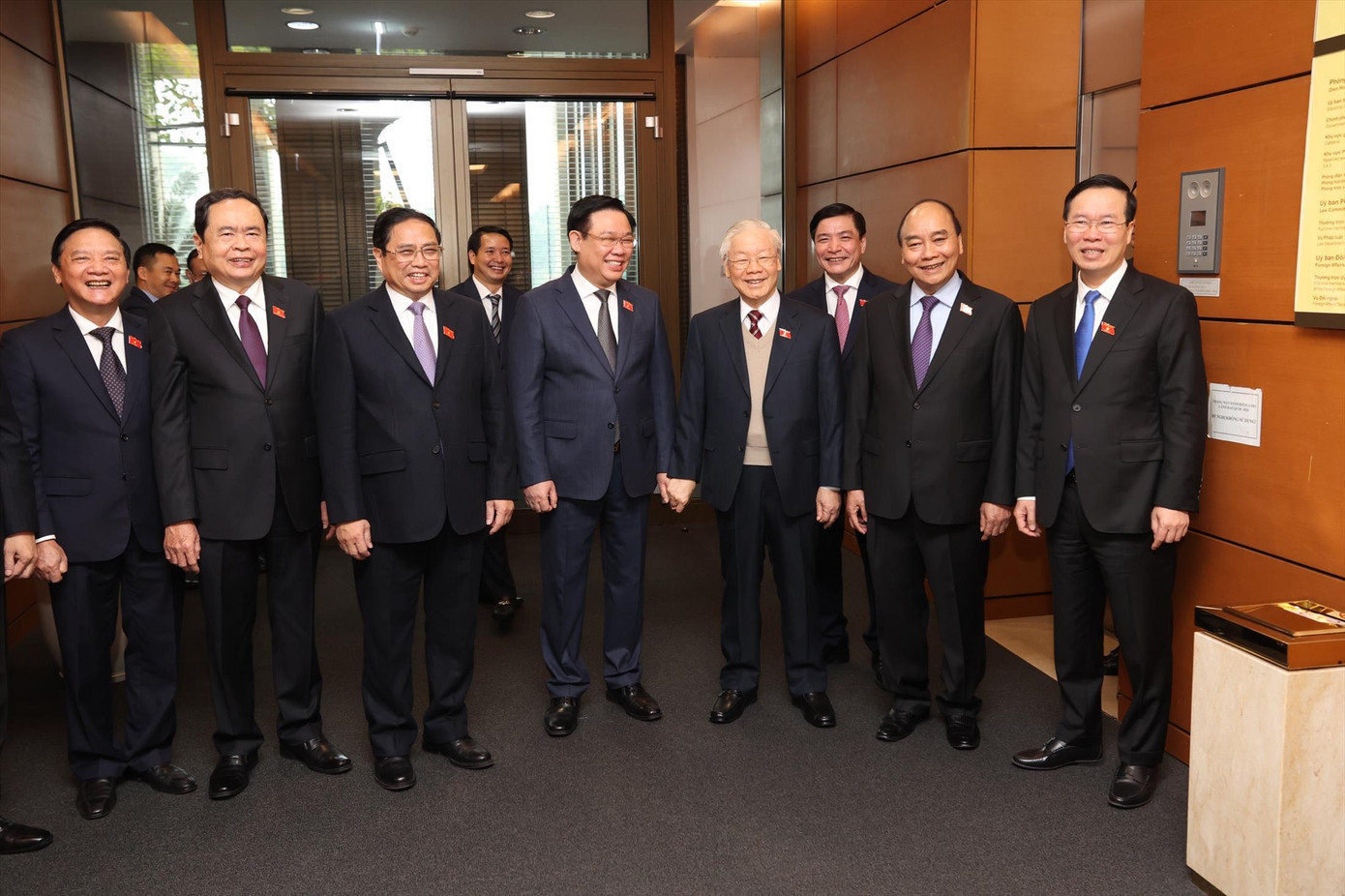 Tổng Bí thư Nguyễn Phú Trọng và các lãnh đạo Đảng, Nhà nước dự khai mạc kỳ họp bất thường lần thứ hai, Quốc hội khóa XV. Ảnh: Như Ý