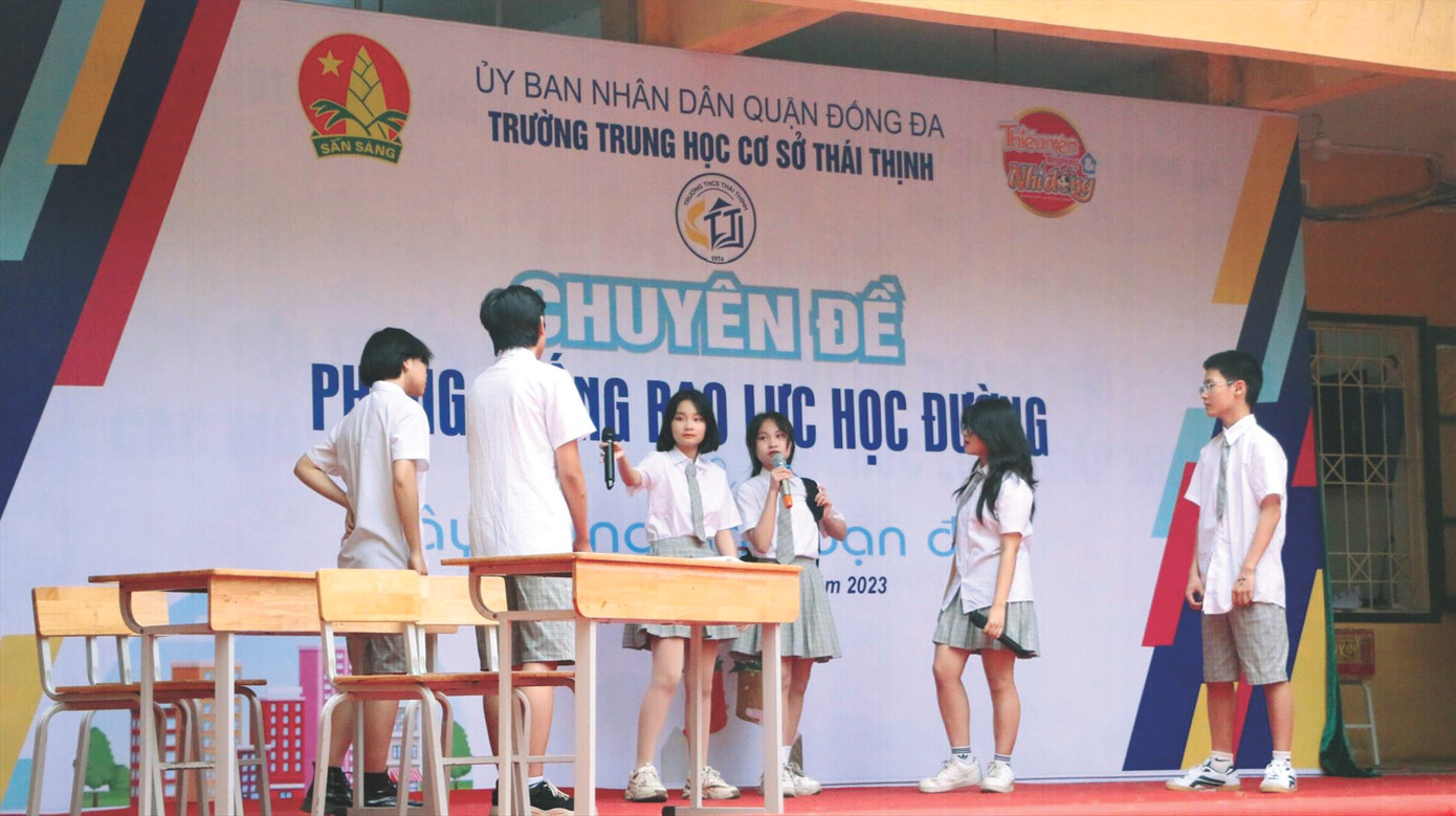 Trường học trang bị kỹ năng phòng chống bạo lực học đường cho học sinh. Ảnh: Đ. Tuệ