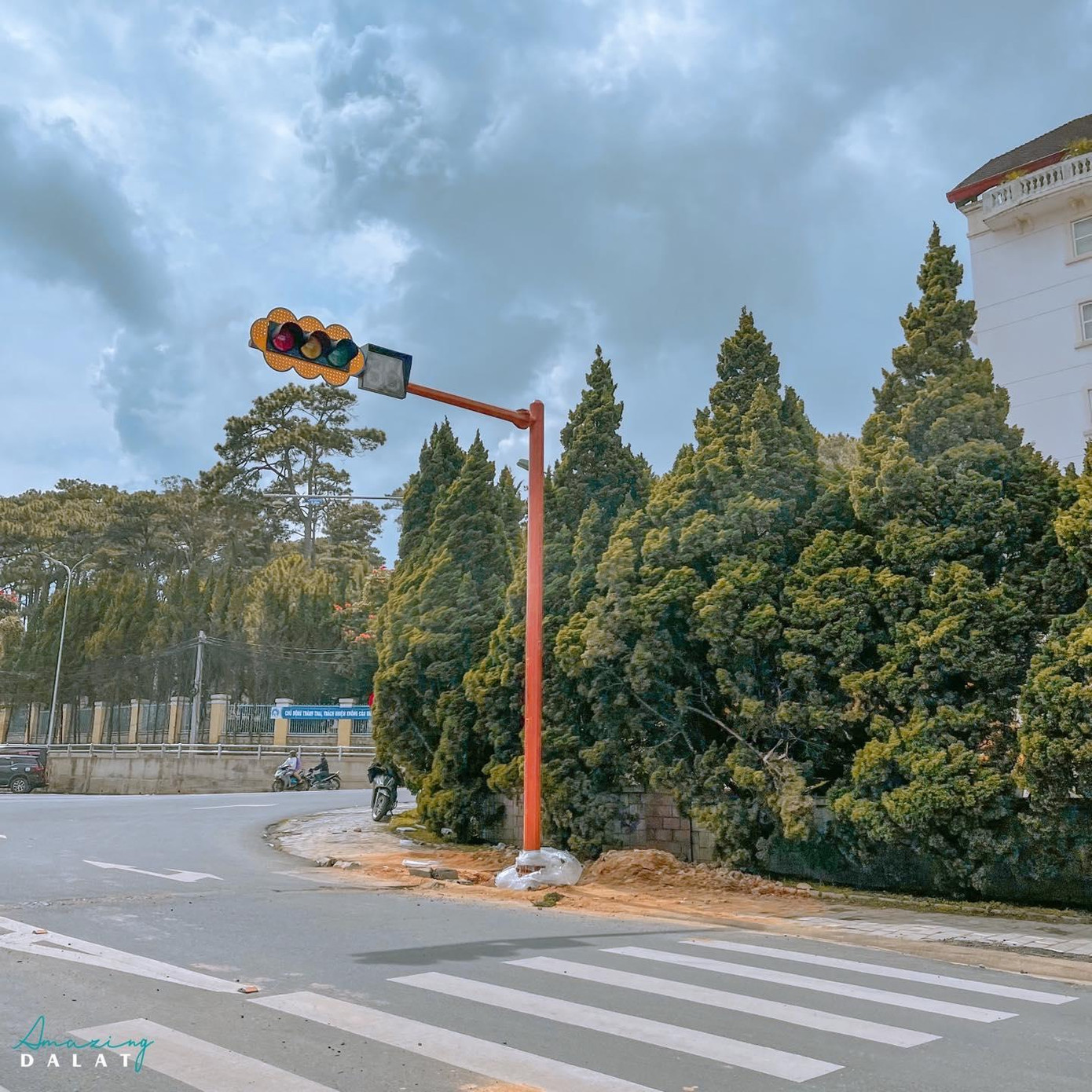 Đến cây đèn giao thông cũng thơ, Gen Z mong mau hết dịch để đến Đà Lạt du lịch.(Ảnh: Amazing Đà Lạt)