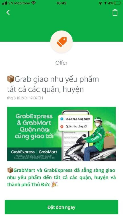 Ứng dụng giao hàng gửi thông báo cho người dùng tại TP.HCM.