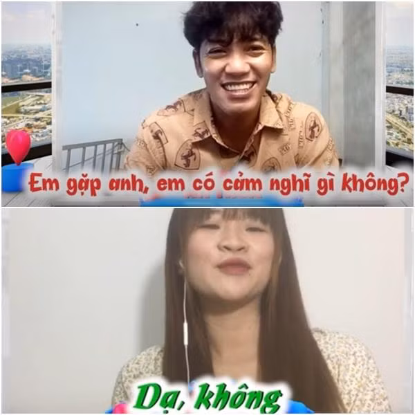 Cô gái không mấy hào hứng, niềm nở khi trực tiếp nói chuyện với chàng trai.