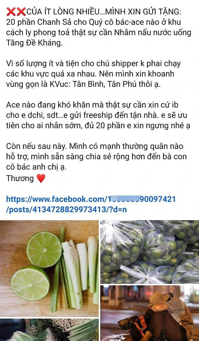 Netizen gửi tặng miễn phí chanh và sả đến mọi người trong mùa dịch. (Ảnh: Trâm Anh) Netizen gửi tặng miễn phí chanh và sả đến mọi người trong mùa dịch. (Ảnh: Trâm Anh)