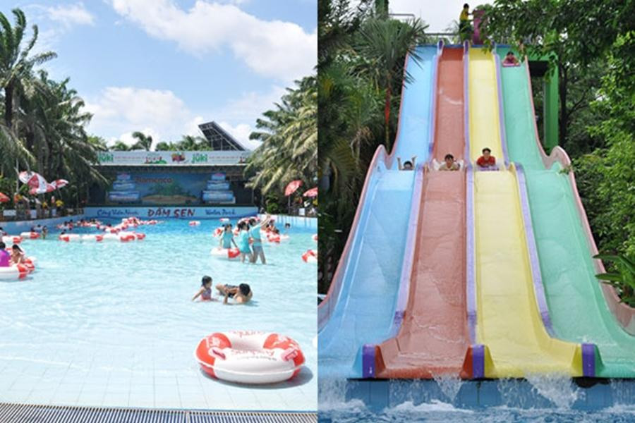 Công viên nước Đầm Sen là điểm đến yêu thích của Gen X, Gen Y. Ảnh: damsenwaterpark