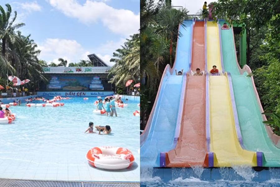 Công viên nước Đầm Sen là điểm đến yêu thích của Gen X, Gen Y. Ảnh: damsenwaterpark Công viên nước Đầm Sen là điểm đến yêu thích của Gen X, Gen Y. Ảnh: damsenwaterpark
