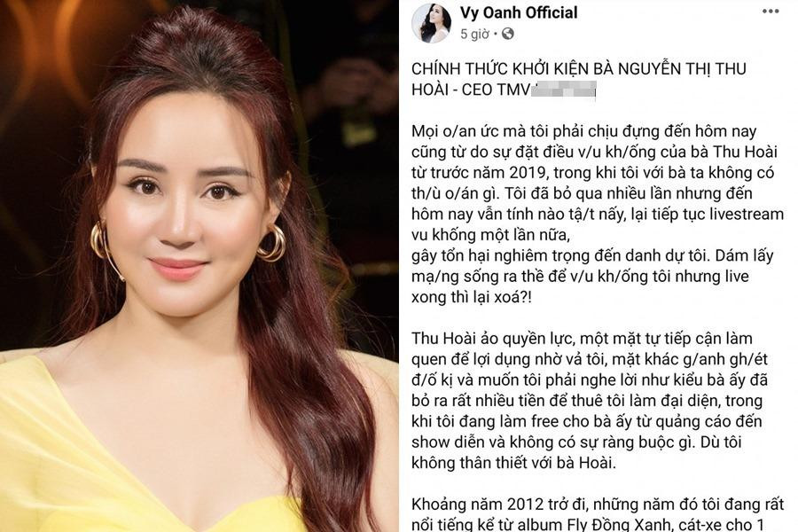 Vy Oanh tuyên bố khởi kiện Hoa hậu Thu Hoài.