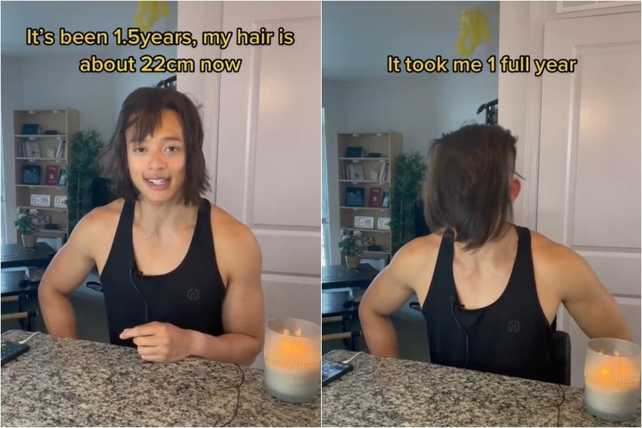 Khoảnh khắc anh chàng để tóc rũ rượi rồi xõa hai bên khiến nhiều dân mạng muốn... &quot;quay xe&quot; liền. (Nguồn: Trí Phan)