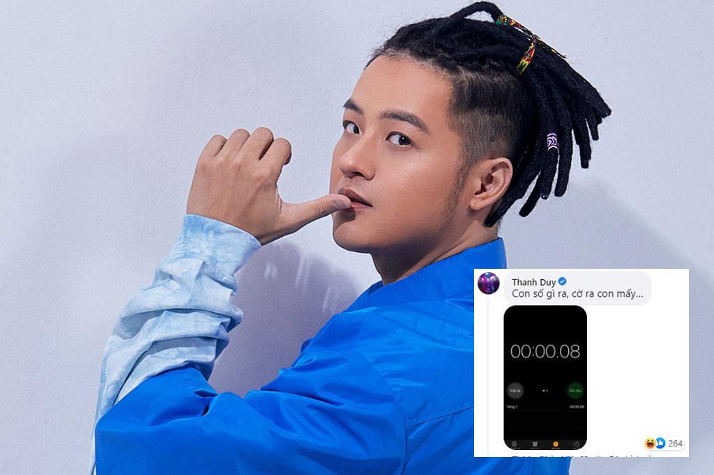 Ca sĩ Thanh Duy &quot;xổ số&quot; ra 8 giây khi tham gia trend &quot;Tắt đồng hồ nhanh nhất có thể&quot;.