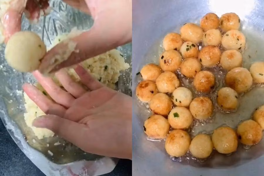 Mùi vị ngon lành không kém "cá viên chiên chính hiệu". (Ảnh: Trâm Trâm)