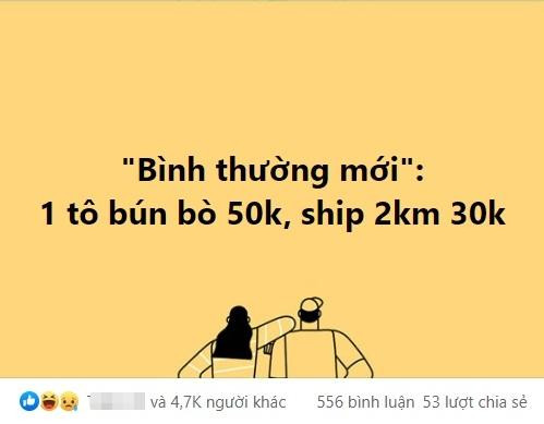 Bài đăng về chi phí giao hàng tăng cao tạo nên nhiều ý kiến trái chiều.