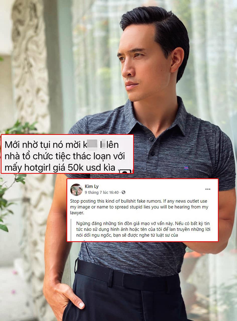 Kim Lý phủ nhận tin đồn thất thiệt, cho biết sẽ mời luật sư nếu còn tiếp diễn.