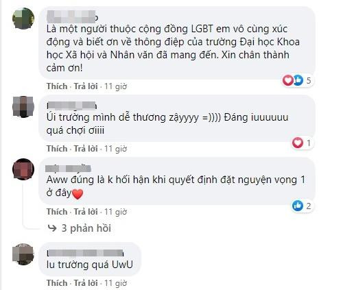 Đông đảo sinh viên bày tỏ sự yêu thích dành cho USSH khi ủng hộ cộng đồng LGBTQ+. Đông đảo sinh viên bày tỏ sự yêu thích dành cho USSH khi ủng hộ cộng đồng LGBTQ+.