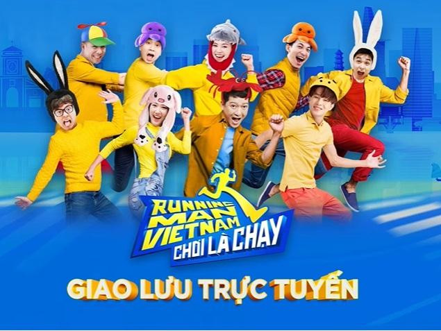 Poster chương trình Running Man Vietnam mùa 2 có 9 thành viên.