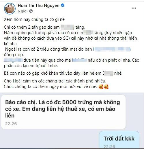 Hoa hậu Thu Hoài cập nhật quá trình từ thiện, chưa lên tiếng về việc bị Vy Oanh khởi kiện.
