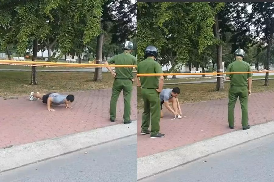 Nam thanh niên bị xử phạt 4 triệu đồng vì không đeo khẩu trang và ra đường khi không cần thiết.