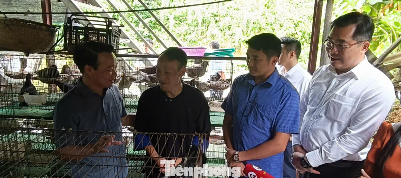 Ông Đỗ Đức Duy động viên Hờ A Sung tiếp tục phát triển mô hình, cùng với thanh niên trong xã thành lập hợp tác xã.