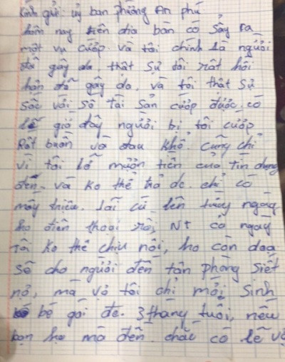 Tên cướp bí ẩn trả lại 100 triệu đồng cùng 'tâm thư' xin lỗi ảnh 2