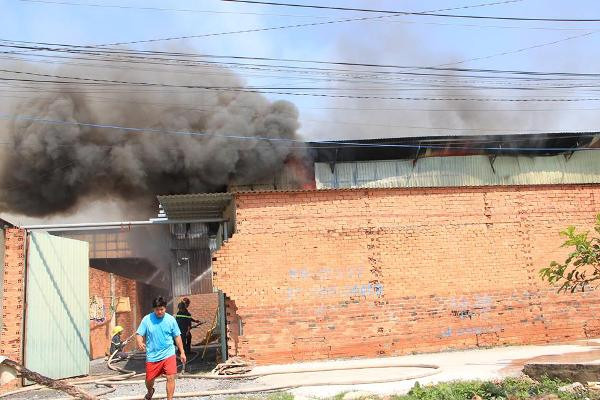 Công ty gỗ ở Bình Dương phát cháy dữ dội ảnh 1