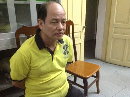 Đối tượng Đặng Ngọc Đức tại cơ quan công an