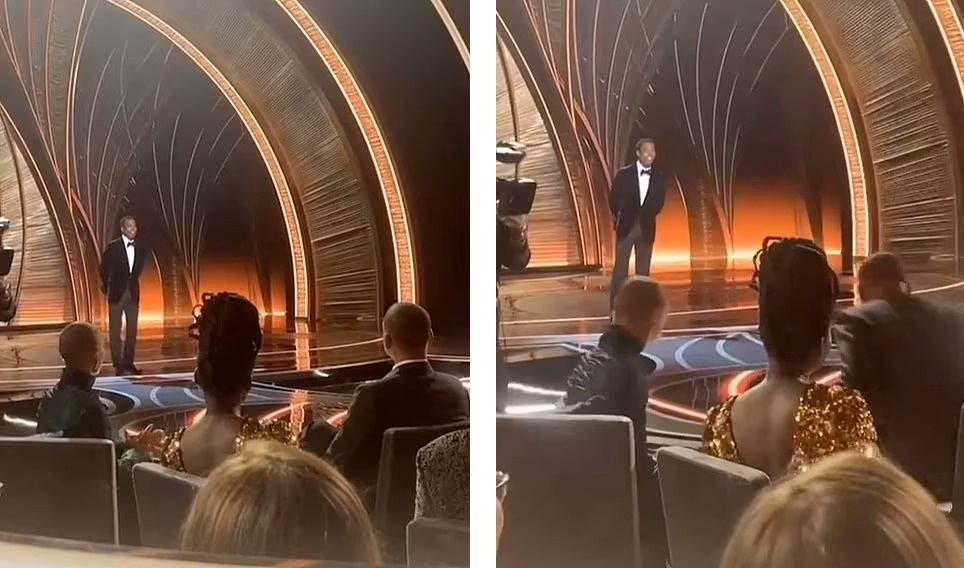 Jada Pinkett Smith bị "soi" đã cười sau khi chồng cô tát đồng nghiệp trên sân khấu Oscar. Jada Pinkett Smith bị "soi" đã cười sau khi chồng cô tát đồng nghiệp trên sân khấu Oscar.