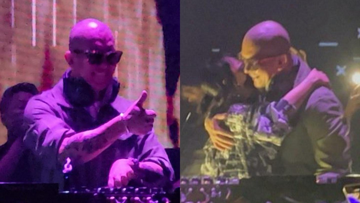 Tiểu S ôm anh rể trong buổi biểu diễn đầu tiên của DJ Koo tại Đài Loan sau khi kết hôn.