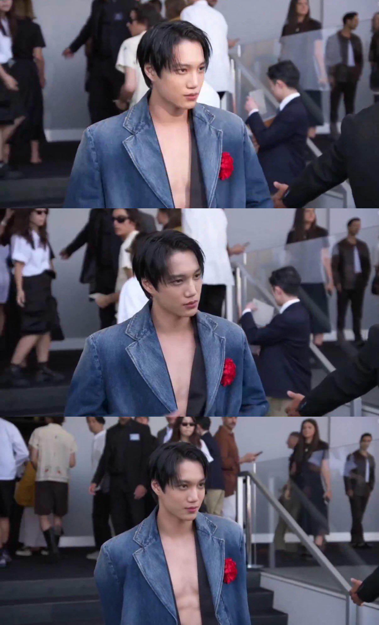 Kai EXO diện look 20/56 trong BST Thu Đông 2025 dành cho nam của Prada.