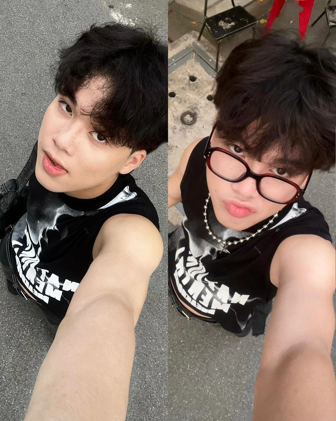 Ngoài đời, nam tân binh sinh năm 2004 chuộng phong cách ăn mặc street style theo hơi hướng bụi bặm, cá tính. Ngoài đời, nam tân binh sinh năm 2004 chuộng phong cách ăn mặc street style theo hơi hướng bụi bặm, cá tính.