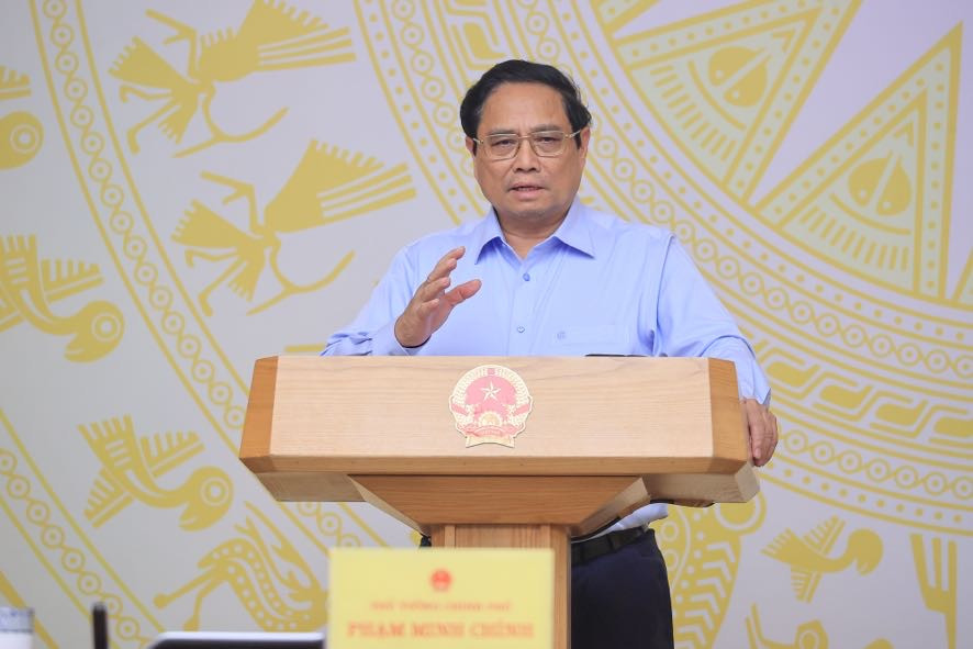 Thủ tướng Phạm Minh Chính phát biểu kết luận hội nghị. Ảnh: Nhật Bắc