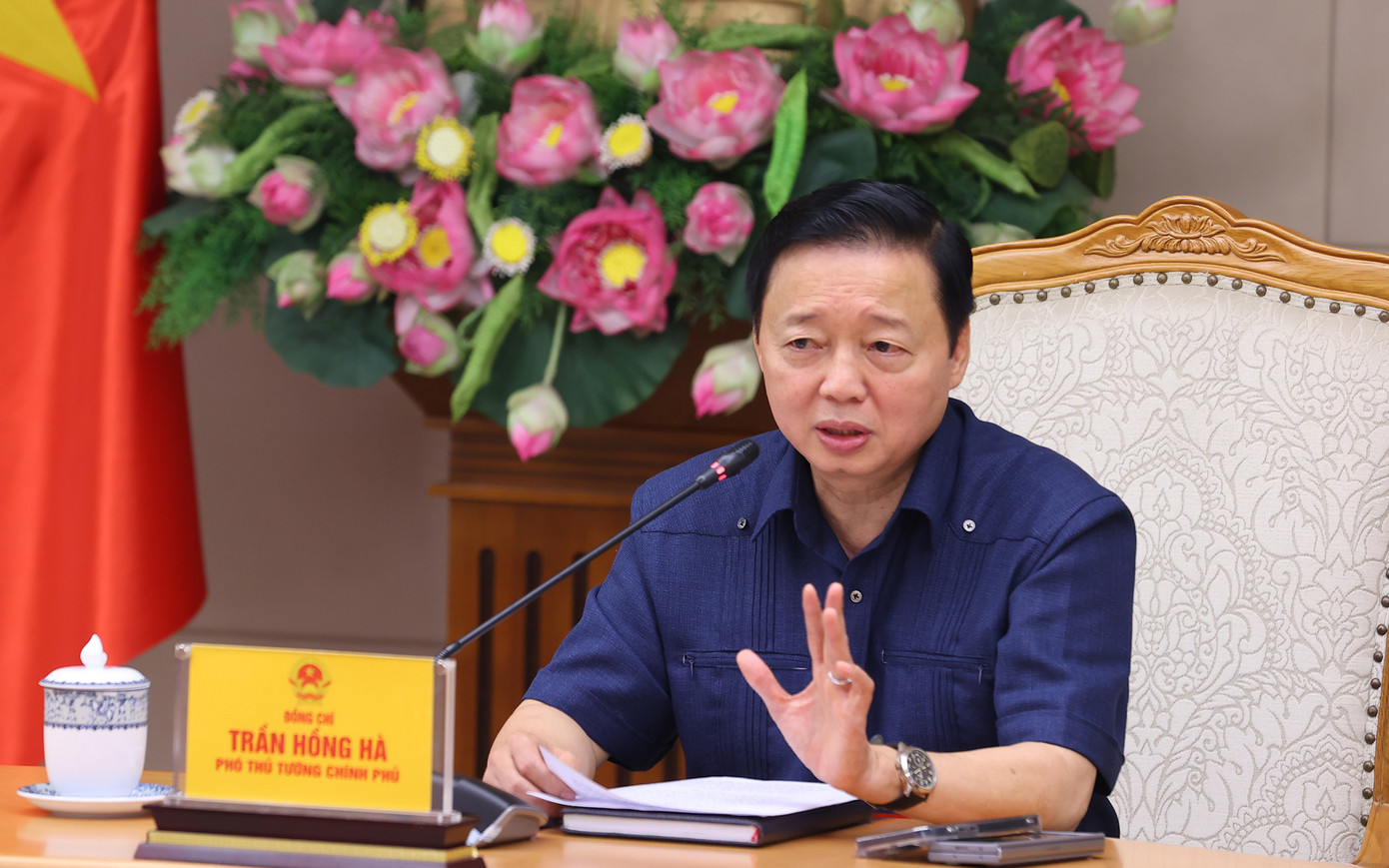 Phó Thủ tướng Trần Hồng Hà phát biểu kết luận cuộc họp. Phó Thủ tướng Trần Hồng Hà phát biểu kết luận cuộc họp.