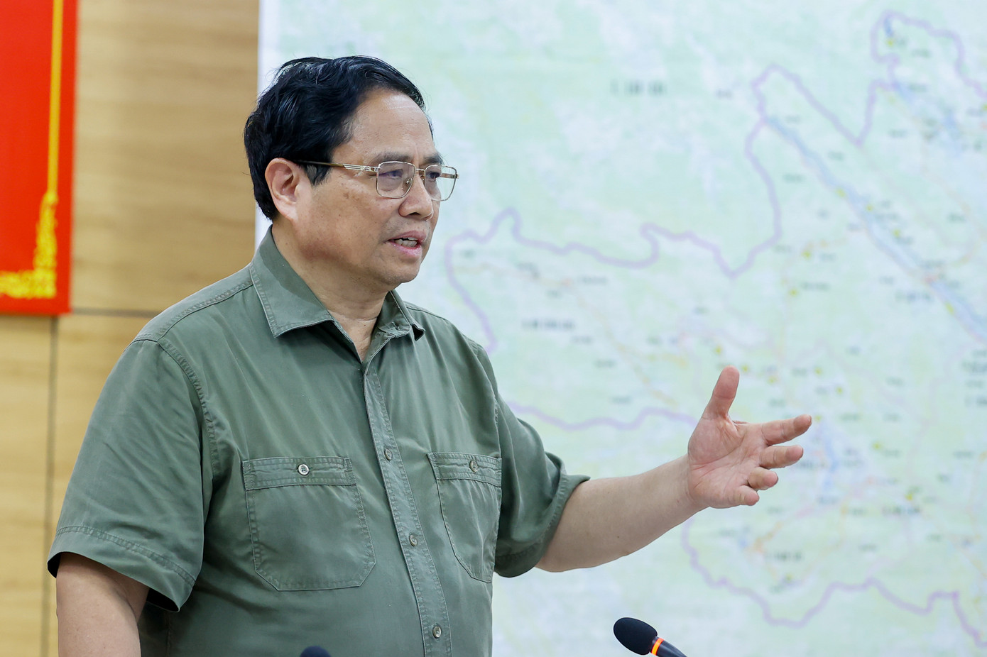 Thủ tướng Phạm Minh Chính phát biểu tại cuộc làm việc với lãnh đạo tỉnh Yên Bái và các bộ, ngành. Ảnh: Nhật Bắc Thủ tướng Phạm Minh Chính phát biểu tại cuộc làm việc với lãnh đạo tỉnh Yên Bái và các bộ, ngành. Ảnh: Nhật Bắc