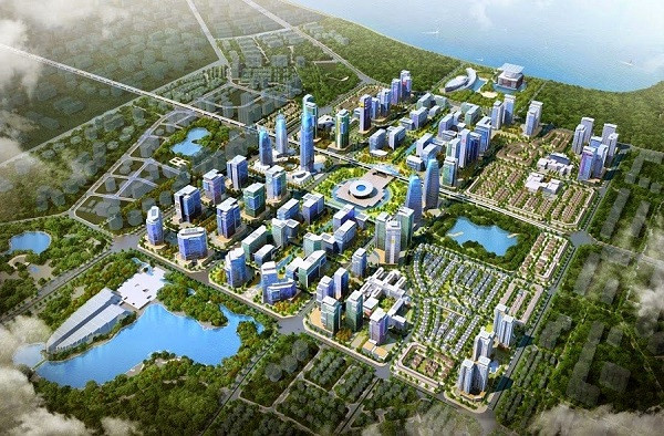 Ảnh phối cảnh dự án khu chức năng đô thị Green City, huyện Đan Phượng. Ảnh: IT.